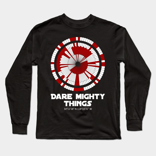 Dare Mighty Things Perseverance Mars Rover Landing Binary Code Pattern Long Sleeve T-Shirt by star trek fanart and more